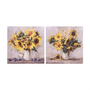 Sunflower Vase Canvas Wall Art 32"L (Set of 2) - 1 of 4