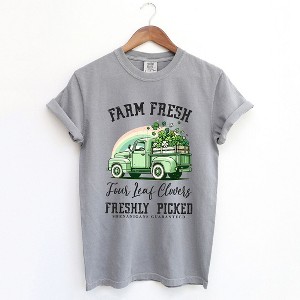 Simply Sage Market Women's Farm Fresh Green Truck Short Sleeve Garment Dyed Tee - 1 of 4