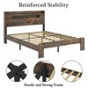 Vynxaria Full Size Dark Brown Wood Platform Bed Storage Headboard, Noise-Free, No Box Spring, Easy Assembly - 3 of 4