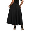 Women's High Waisted Maxi Skirt Bow Tie Pockets Long Skirt - 2 of 3