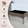 homfan 4-Piece All-Weather Wicker Patio Set, Outdoor Rattan Conversation Furniture with Cushions & Glass Table, for Garden, Porch, Poolside - 3 of 4