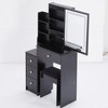 Vynxaria 29.2" Small Bedside Vanity Table with Cushioned Stool & Adjustable - 2 of 4