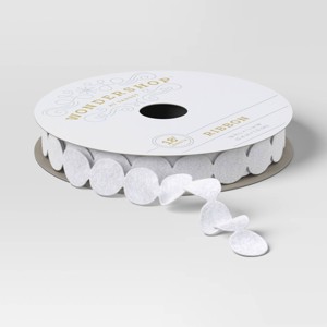 18' Christmas Holiday Cheer Premium Ribbon White Oval Felt - Wondershop™ - 1 of 3