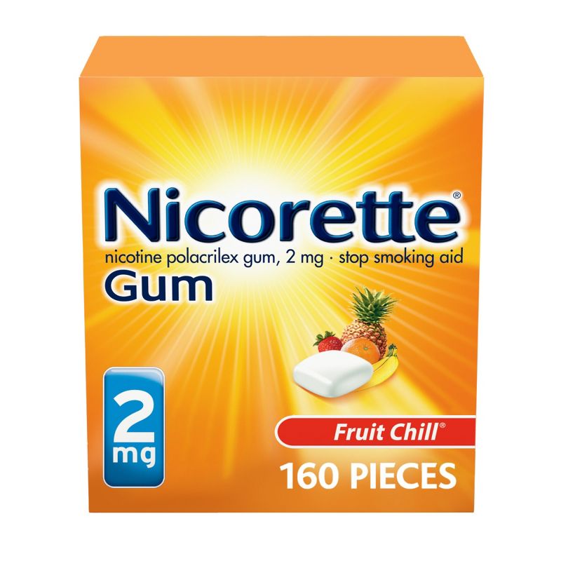 Nicorette 2mg Gum Stop Smoking Aid - Fruit Chill, 1 of 12