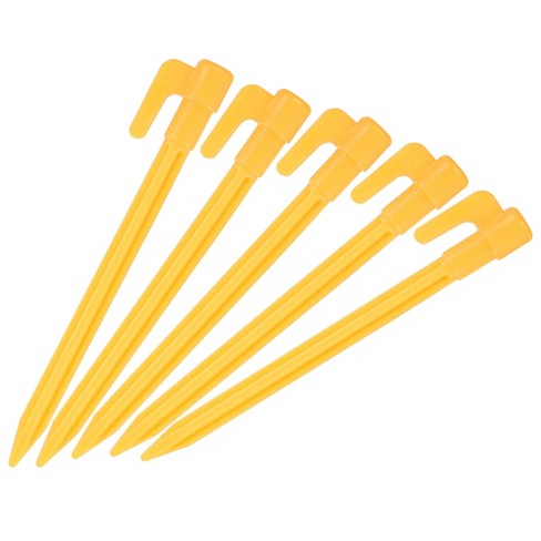 Unique Bargains Plastic Windproof Camping Tent Stakes Ground Pegs with Hook Yellow - image 1 of 4