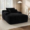 TIRAMISUBEST Oversized Cloud Chaise Lounge Chair - Plush Sleeper Sofa Bed, Deep Seat Upholstered in Black Corduroy for Living Room - 3 of 4