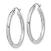 Black Bow Jewelry 3mm, Sterling Silver, Classic Round Hoop Earrings - 30mm (1 1/8 Inch) - 2 of 4