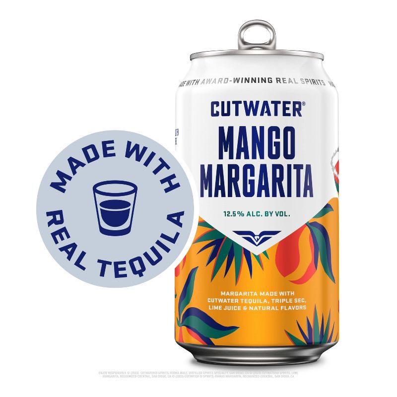 Cutwater Mango Margarita Cocktail - 4pk/12 fl oz Cans, 5 of 13