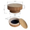 31'' Round Solid Wood Coffee Table,Coffee Table With Storage And Solid Wood Veneered,Accent Tea Table For Living Room,Bedroom-Coolbibila - 4 of 4
