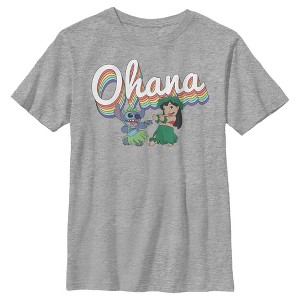 Boy's Lilo & Stitch Rainbow Ohana Hula Dance T-Shirt - 1 of 4