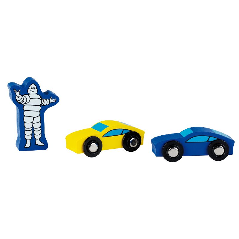 Theo Klein Michelin Car Service Mechanic Station Kids Wooden Toy Playset with 1 Play Car, Screwdriver, and Tires for Ages 3 and Up, 3 of 7