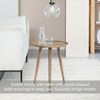 MH London Tezgah 22" Solid Wood End Table Round Top – Side Table for Living Room or Bedroom - 3 of 4