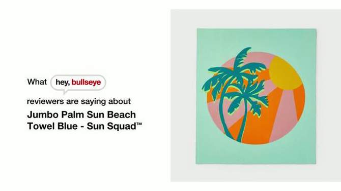 Jumbo Palm Sun Beach Towel Blue - Sun Squad&#8482;, 2 of 8, play video