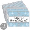Big Dot of Happiness Winter Wonderland - Party Table Decorations - Snowflake Holiday Party and Winter Wedding Placemats - Set of 16 - 3 of 4