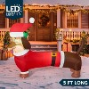Joyfy 5 FT Christmas Inflatable Decoration, Xmas Puppy Wiener Dog Dachshund Inflatable with Built-in LED for Xmas Party Indoor Outdoor Yard Lawn Décor - 2 of 4