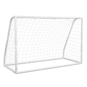 Naysaye Sports Nets and Rebounders 3 in 1 Soccer Goal with Target Cloth PVC Pipe Football Goal for Training Entertainment, White, 32.67"*14.17"*5.9" - 1 of 4