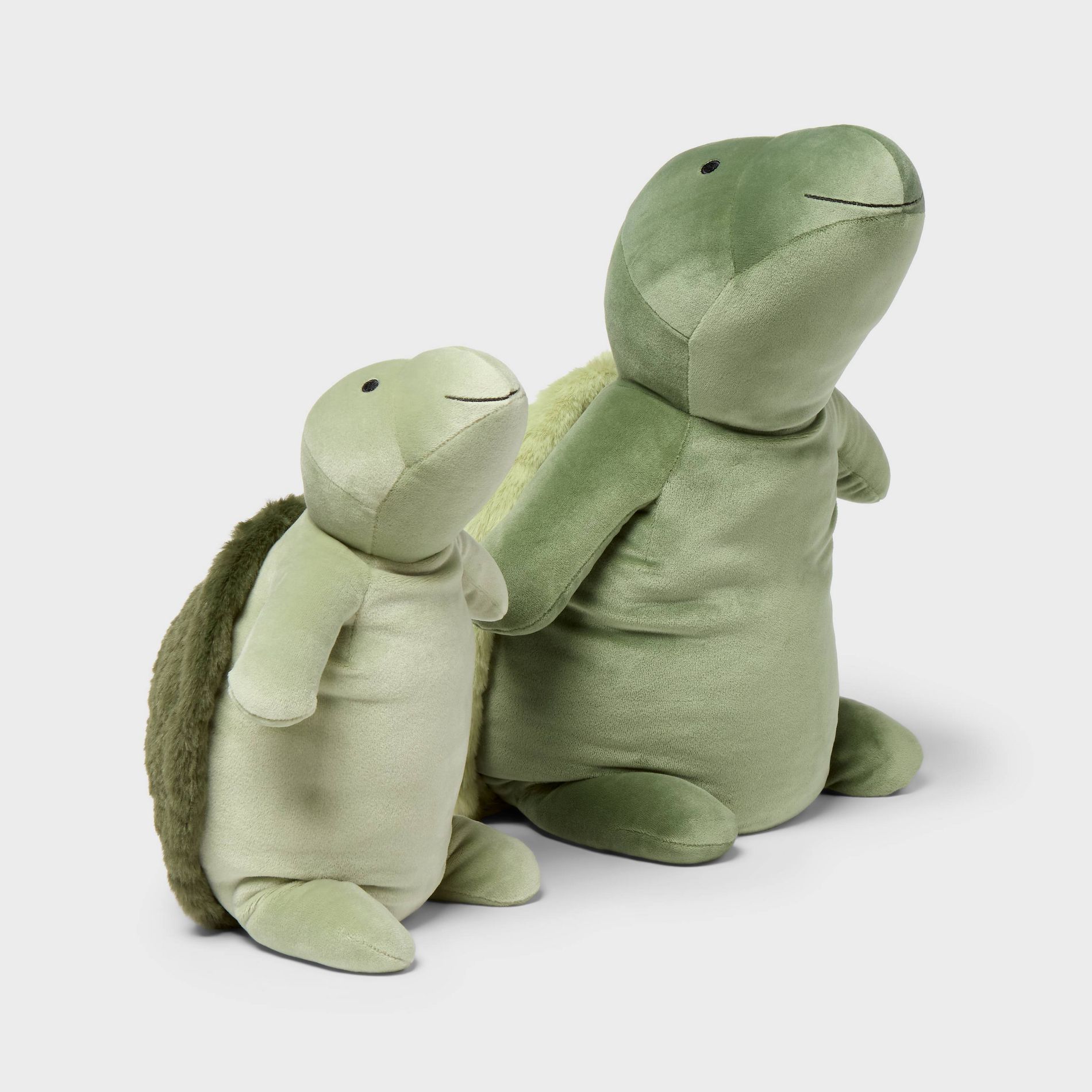 Turtle and Baby Weighted Plush Kids' Throw Pillow Green - Pillowfort™