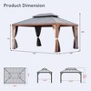 COWLOWN 12' X 16' Permanent Double - Tier Hardtop Gazebo in Aluminum Metal with Reinforced Galvanized Steel Roof for Patio, Deck, Lawn & Backyard - 4 of 4