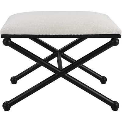 Uttermost Andrews 23 1/2" Wide White Fabric Small Bench
