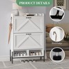 Shoe Cabinet with 2 Flip Drawers,, Freestanding Shoe Storage Cabinet for Front Door Entrance, Holds Up to 24 Pairs of Shoes, Dry and Wet Separation, - 4 of 4