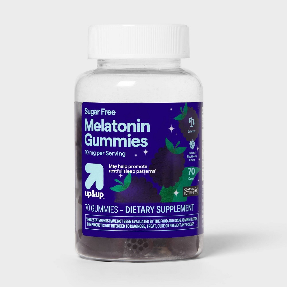 Sugar Free Melatonin 10mg Gummies - Blackberry - 70ct - up&up™