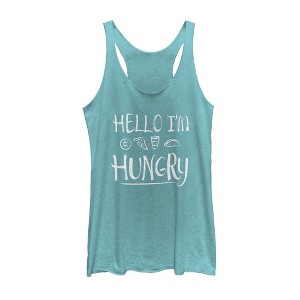 Women's CHIN UP Hello I'm Hungry Racerback Tank Top - 1 of 3