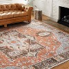 Washable Hallway Runner Rug, Ultra-Thin Non-Slip Boho Indoor Carpet for Kitchen Bedroom Entryway Laundry Room, Vintage Medallion Rug - 2 of 4