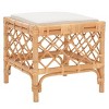 Larroux Rattan Ottoman W/ Cushion - Honey/White - Safavieh - image 3 of 4