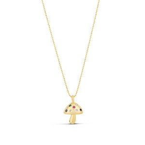 SHYMI Mushroom Charm Necklace — 18k Gold-Filled, Rhodium-Plated, Cubic Zirconia Pavé Detailing, Adjustable Chain - 1 of 1