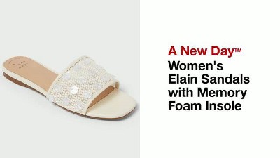 Women’s Elain Sandals with Memory Foam Insole - A New Day™ Ivory