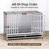 XBRIGH 48-Inch Heavy Duty Tin Dog Crate with Wheels, Sturdy Door Lock, Double Doors and Removable Tray Design - 3 of 4