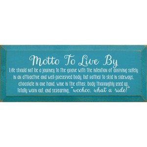 Slickblue Woohoo What a Ride Wall Sign – Wine & Chocolate Life Quote – Rustic Wood Decor for Home – 7x18, Color Options - 1 of 3