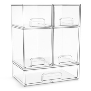 Sorbus Clear Acrylic Drawer Organizers - Makeup Case Pull-Out Drawers - 1 of 4