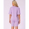 INSPIRE CHIC Women's Summer Pajamas Short Sleeve T-Shirt with Bodycon Shorts Workout Lounge Sets - 3 of 4