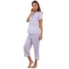 Casual Nights Women's Short Sleeve Floral Capri Pajama Set - 2 of 4