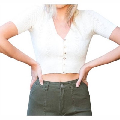 Women's Kammy V-neck Crop Top - be cool