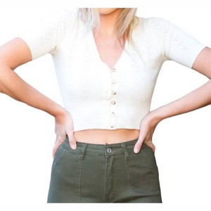 Women's Kammy V-neck Crop Top - be cool - 1 of 3