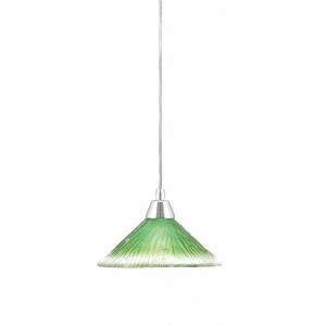 Toltec Lighting Any 1 - Light Pendant in  Chrome with 10" Kiwi Green Crystal Shade - 1 of 1