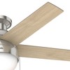 Hunter Anslee 46" Brushed Nickel Lighted Ceiling Fan with 5 Blades and Integrated LED for Contemporary Spaces - 3 of 4
