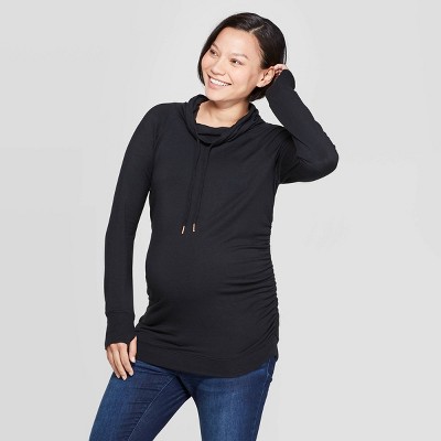 black cowl neck sweatshirt