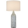 Cal Lighting BO-3042TB Inveruno Glass Table Lamp with Hardback Drum Shade, Aqua Grey - 2 of 4