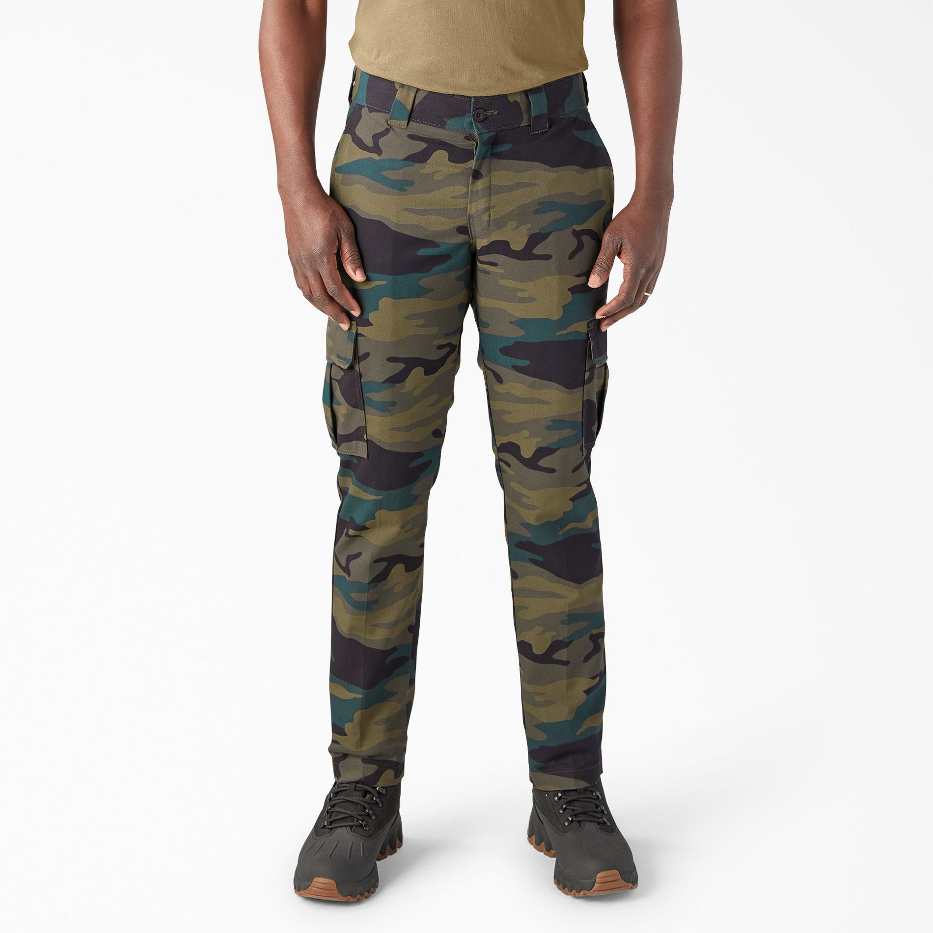 Dickies FLEX Slim Fit Cargo Pants, Hunter Green Camo (HRC), ,38 30