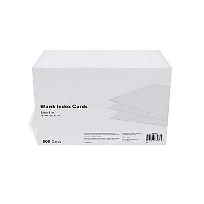 MyOfficeInnovations 5" x 8" Unruled Index Cards 500/Pack (51005) 233460