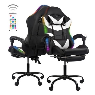 SKRAN Height Adjustable Game Chair Ergonomic Office Chair, Computer Chair with Footrest and Lumbar Support for Office or Gaming