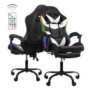 SKRAN Height Adjustable Game Chair Ergonomic Office Chair, Computer Chair with Footrest and Lumbar Support for Office or Gaming - 1 of 4