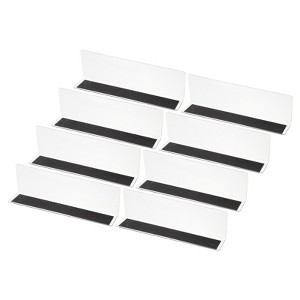 Unique Bargains Acrylic Magnetic Smooth L-Shaped Bedroom Kitchen Office Shelf Dividers 8 Pcs - 1 of 4