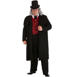 HalloweenCostumes.com 2X Men Men's Plus Size Ebenezer Scrooge Costume, Black/Red - 1 of 3