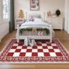 4x6 Christmas Area Rug, Washable Non Slip Holiday Carpet with Xmas Tree Reindeer Snowflake, Low Pile Accent Rug for Home - 4 of 4
