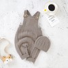 MyKids-USA Baby Solid Color Knitted Sling Romper With Hat Sets - 2 of 4