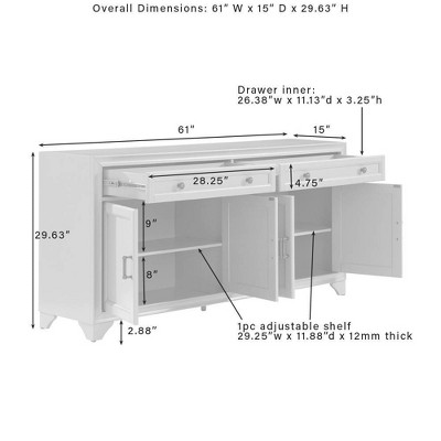 Tara Distressed Gray 61'' MDF Wood Sideboard